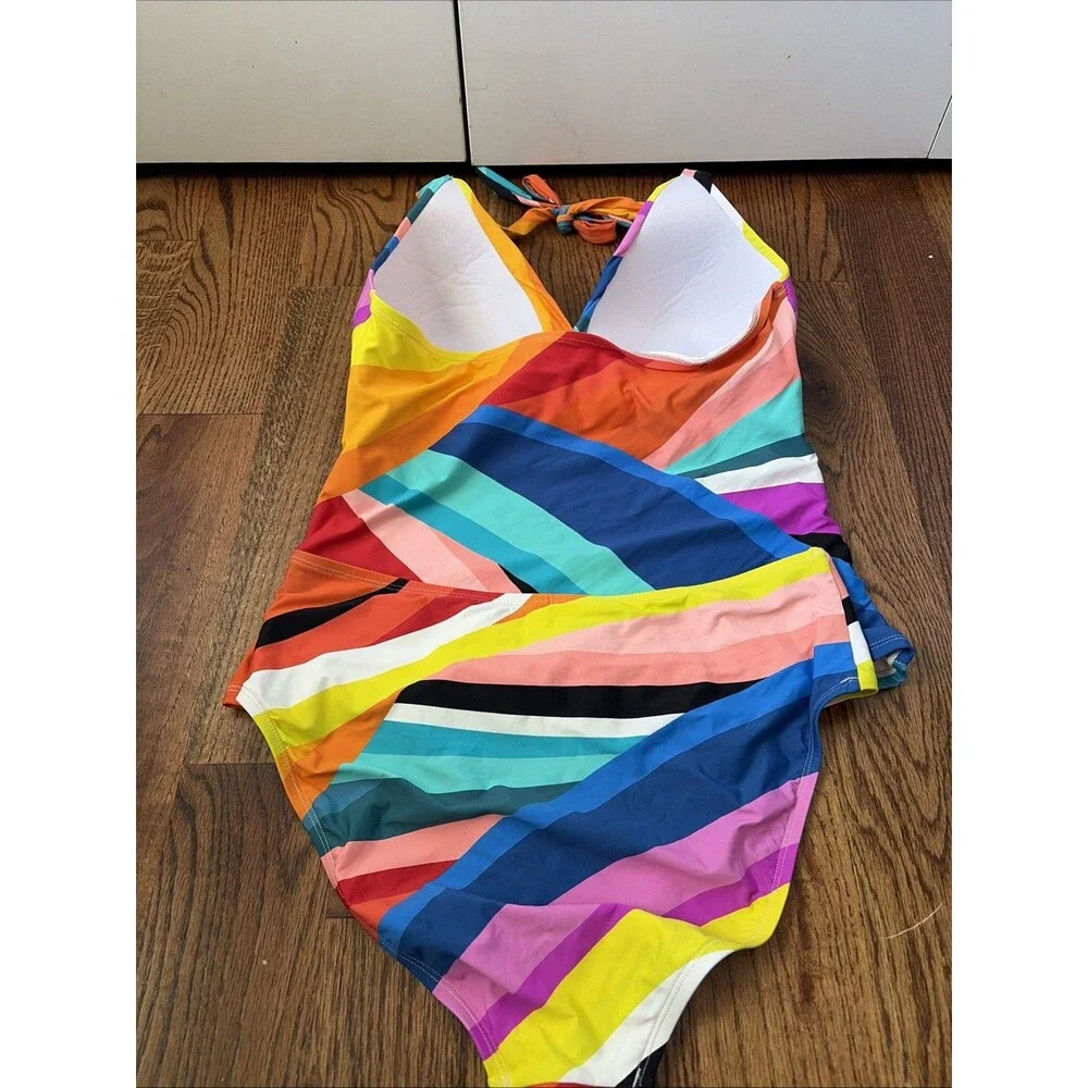 La Blanca Women's Standard Halter Tankini Multi Sunscape Size 12